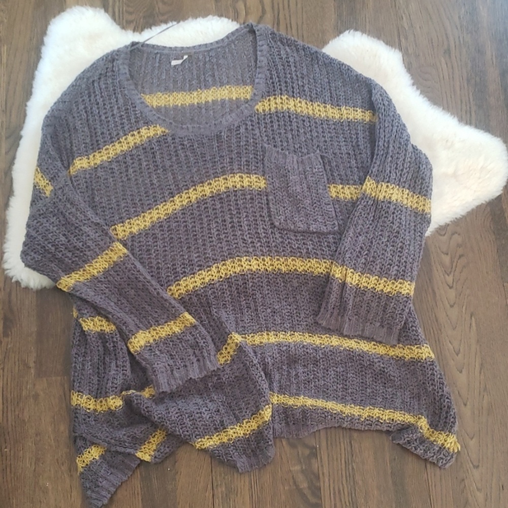 Free People Oversized Stripped Sweater
